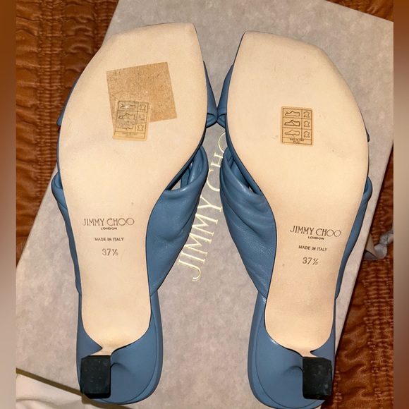 ❗️SOLD❗️NWT JIMMY CHOO Avenue 50 Smoky Blue Kitten Heel Mule Sandals - Picture 7 of 8